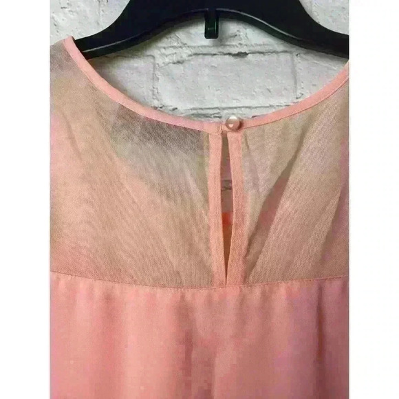 ana scoop tank blouse sz large peach color high neck tank blouse womens - Picture 6 of 6